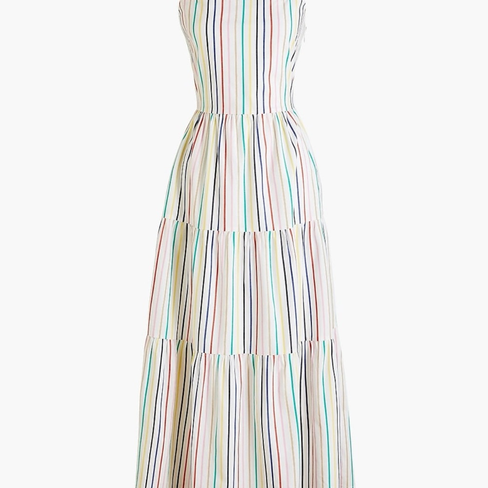 J Crew Tiered maxi dress multi color stripe